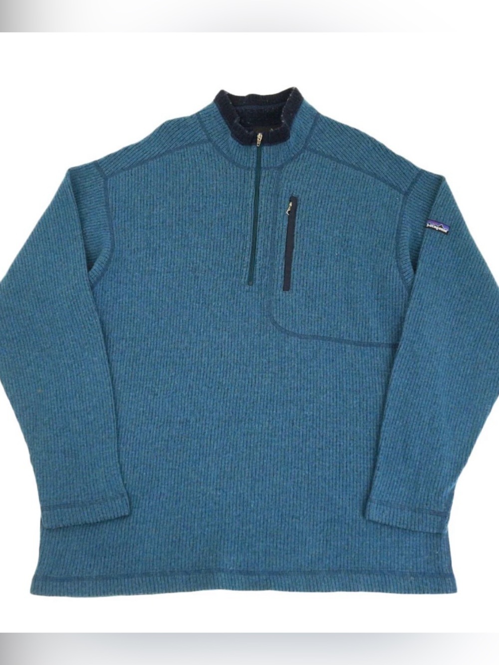 VTG Patagonia Oberland 1/4 zip pullover sweater sweatshirt made in USA wool L